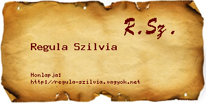 Regula Szilvia névjegykártya